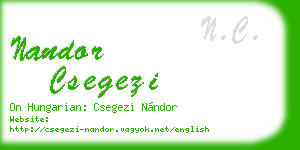 nandor csegezi business card